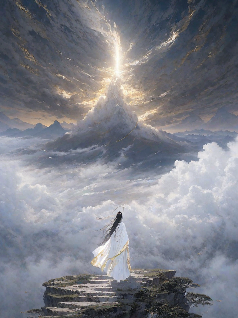 12565-4007651089-In the vast and empty sky,a white figure is slowly walking on a cloud. She is dressed in a white and gold Hanfu,her long hair fl.png